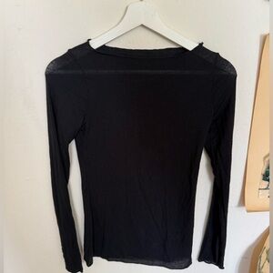 Intimissimi Black Sheer Long Sleeve Blouse
